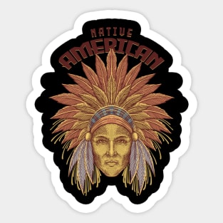 Indian Head Illustration Sticker